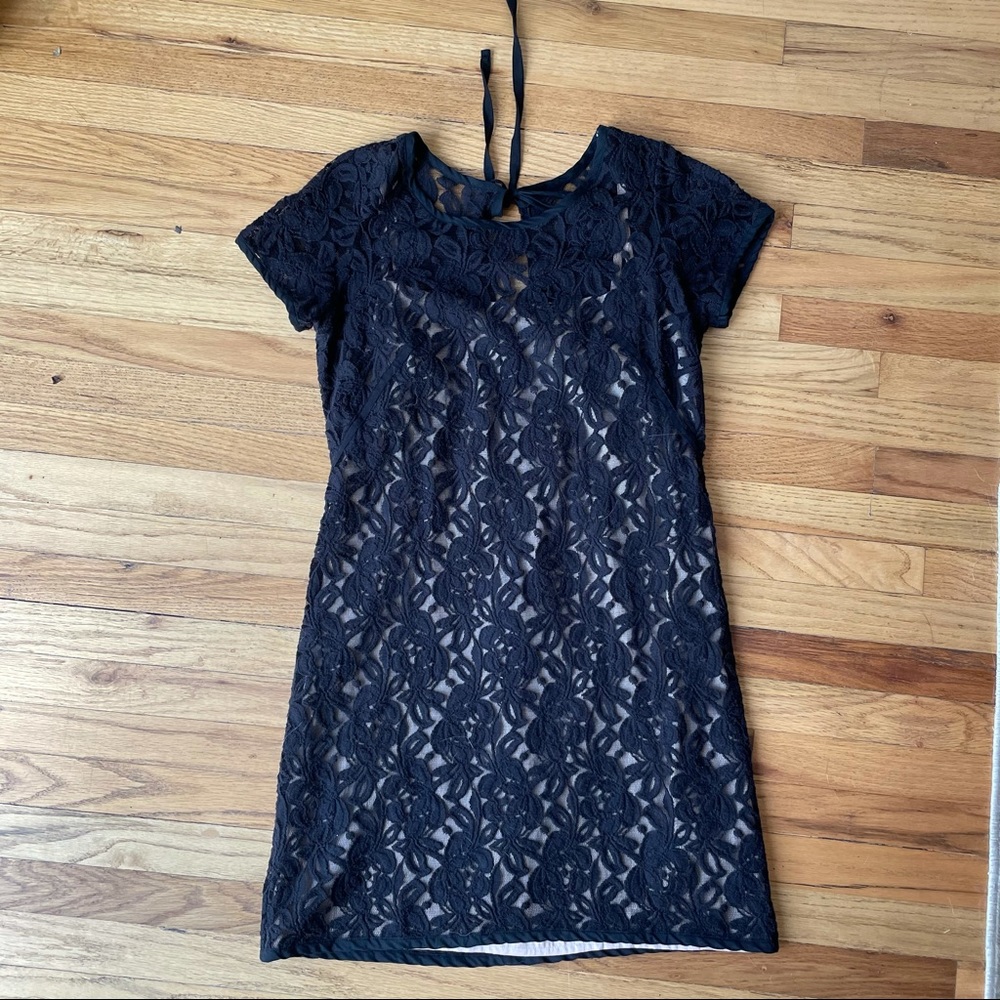Loft Lacy Black Mini Dress in Sz 4